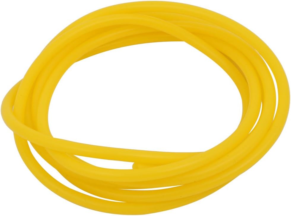 3mm x 5mm High Temp Resistant Silicone Rubber Tube Hose Pipe Yellow 2 Meter Long