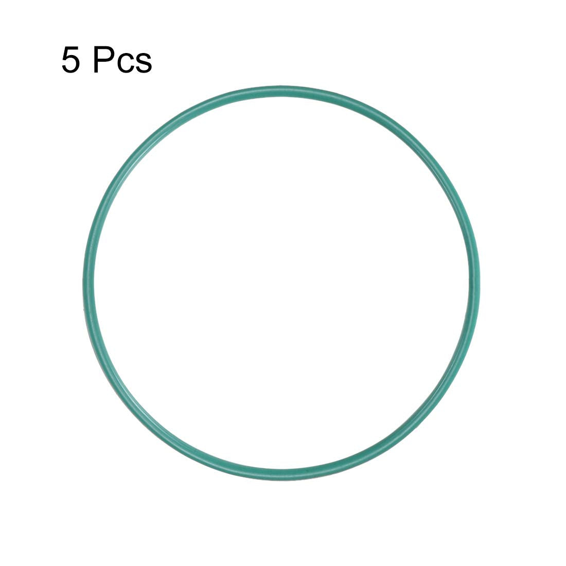 Fluorine Rubber O-Rings, 86mm OD 81.2mm ID 2.4mm Width FKM Seal Gasket for Machinery Plumbing, Green, Pack of 5