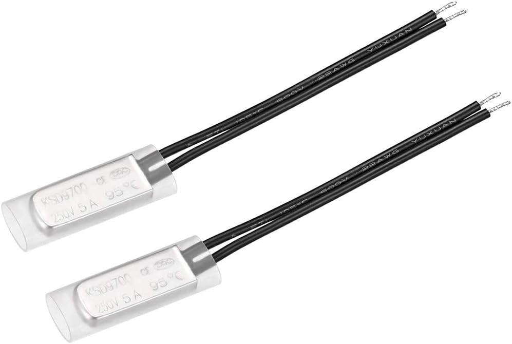 KSD9700 Thermostat, 95℃ Normally Close Temperature Switch Thermal Switch, N.C 5A Metal Temperature Controller 2pcs