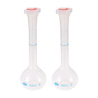 2PCS 50ml Long Neck Clear Plastic Volumetric Measuring Flask Heatproof for Laboratory