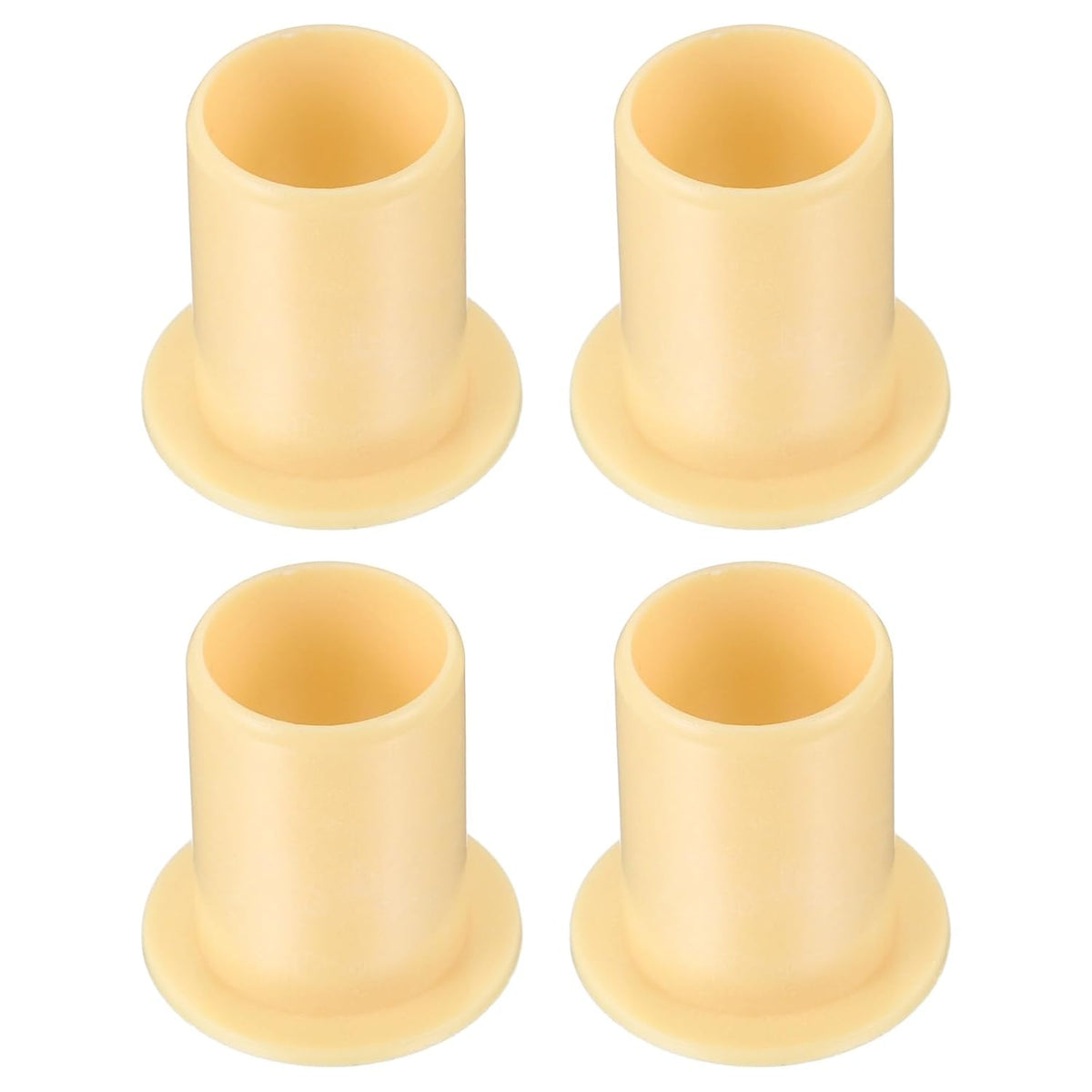 4Pcs Flanged Sleeve Bearing, Plastic Bushing ID 12mm x OD 14mm x Length 20mm POM Bushing, Yellow