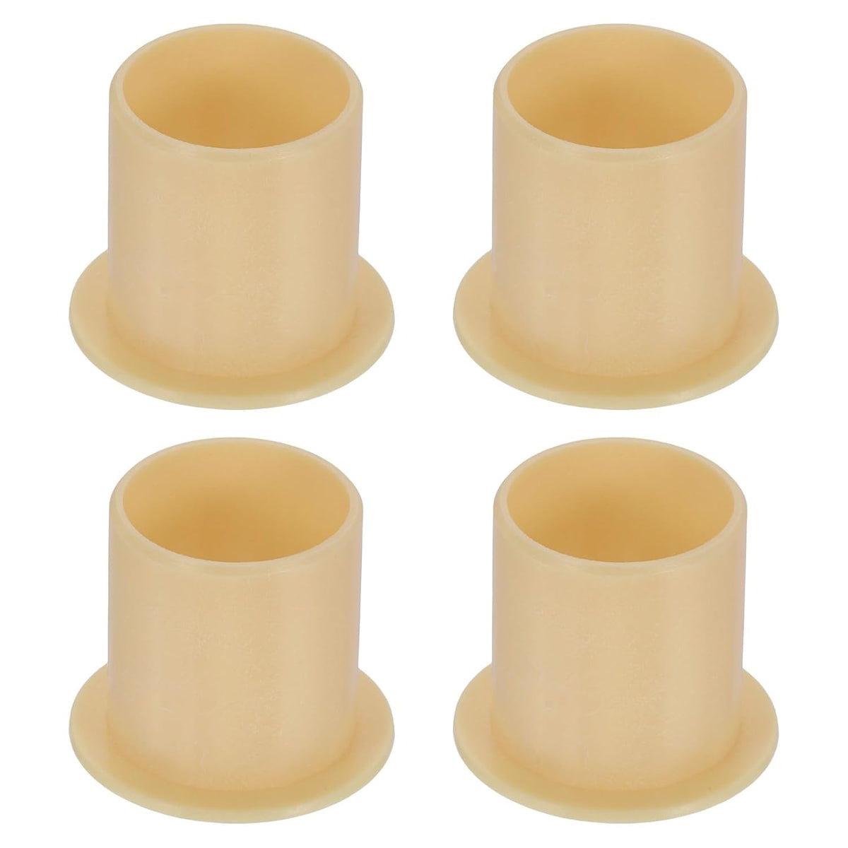 4Pcs Flanged Sleeve Bearing, Plastic Bushing ID 16mm x OD 18mm x Length 20mm POM Bushing, Yellow