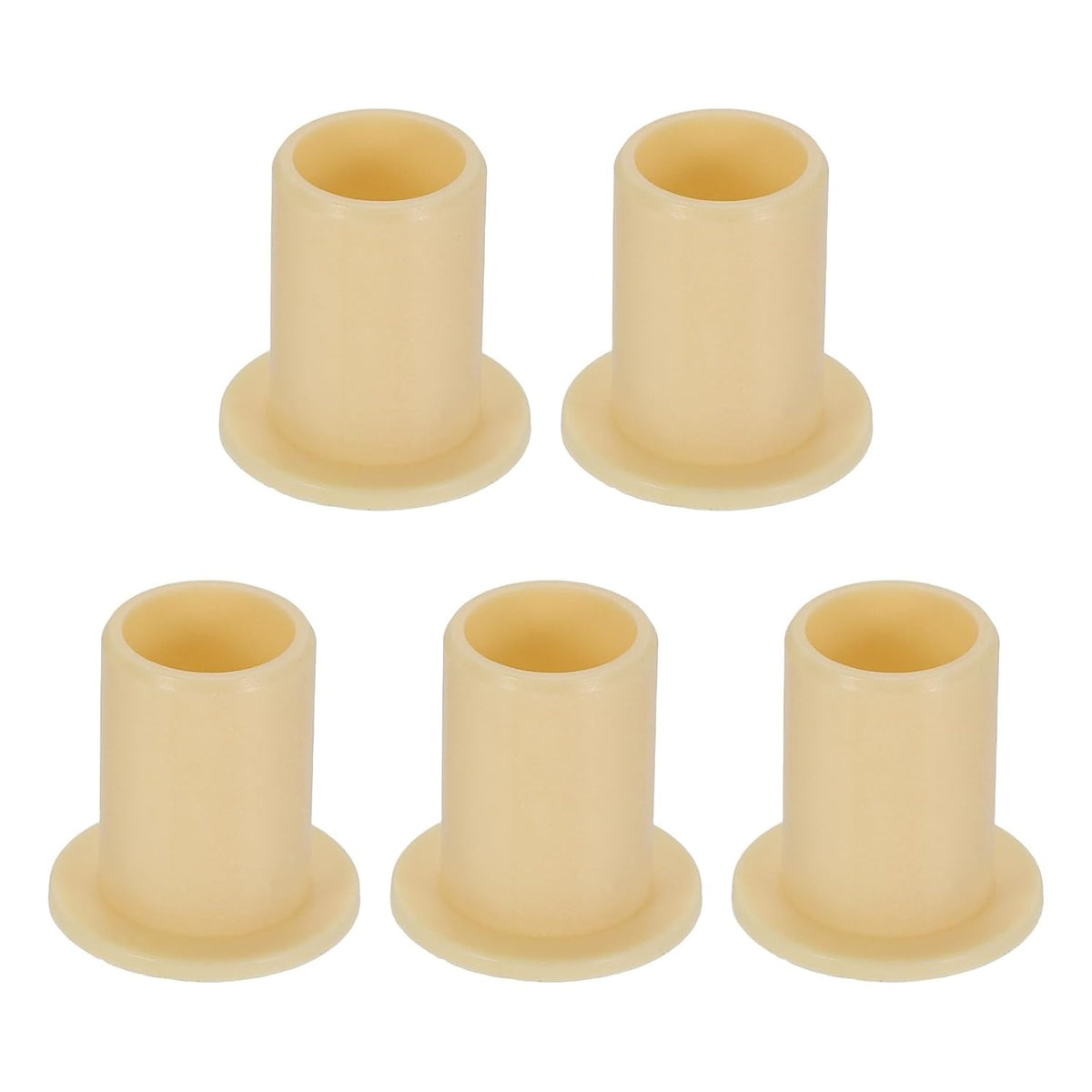 5Pcs Flanged Sleeve Bearing, Plastic Bushing ID 8mm x OD 10mm x Length 15mm POM Bushing, Yellow