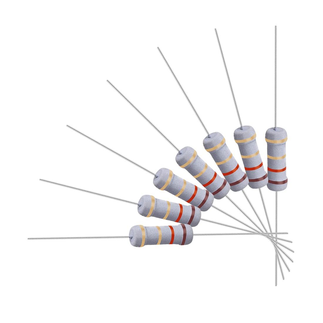 100Pcs 1.2 Ohm Resistor, 1W 5% Tolerance Metal Oxide Film Resistors, Axial Lead, Flame Proof for DIY Electronic Projects and Experiments