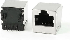 Pystyasennus 8Pin RJ45 PCB Jack Naaraskontti 2 kpl