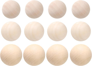 Wooden Round Balls 1-1/4", 1-3/8", 1-5/8" Unfinished Small Wood Balls, Natural Wood Spheres for Crafts, Arts and DIY Project