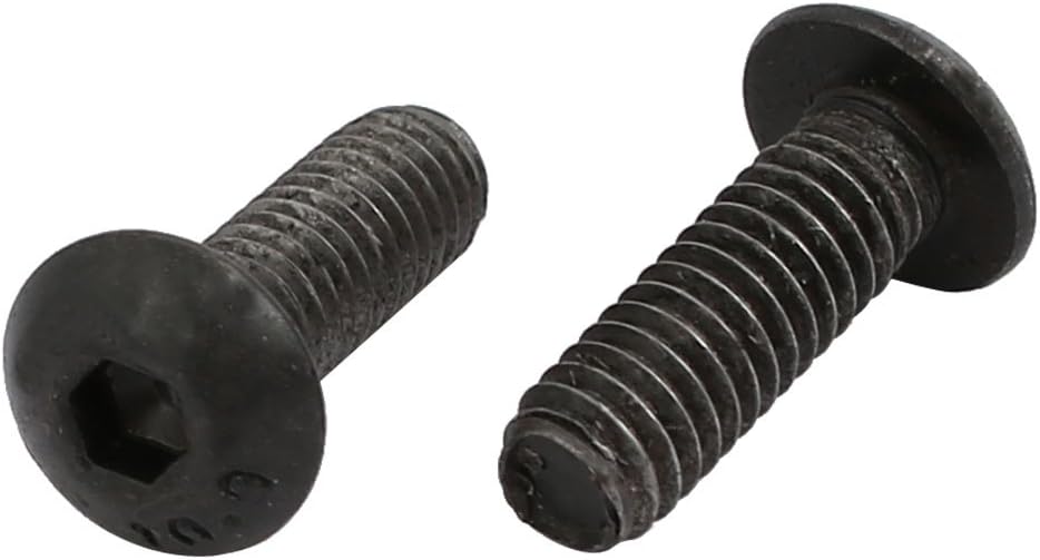 2pcs M4x12mm 10.9 Grade Hex Socket Reverse Left Hand Thread Screw Bolt Black