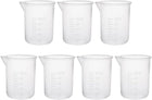 Measuring Cup 50ml PP Plastic Graduated Beaker Transparent for Lab Kitchen liquids 7pcs