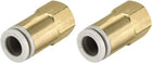 Push to Connect Tube Fittings 8mm Tube OD x 1/8 PT Female Straight Pneumatic Connector Pipe Fitting Golden Tone 2Pcs