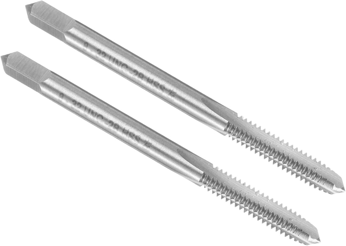 2pcs Hand Plug Tap #8-32 UNC 2B Left Hand Thread Plug Style Taps Straight Flute Screw Tapping Threading Tool High Speed Steel HSS6542