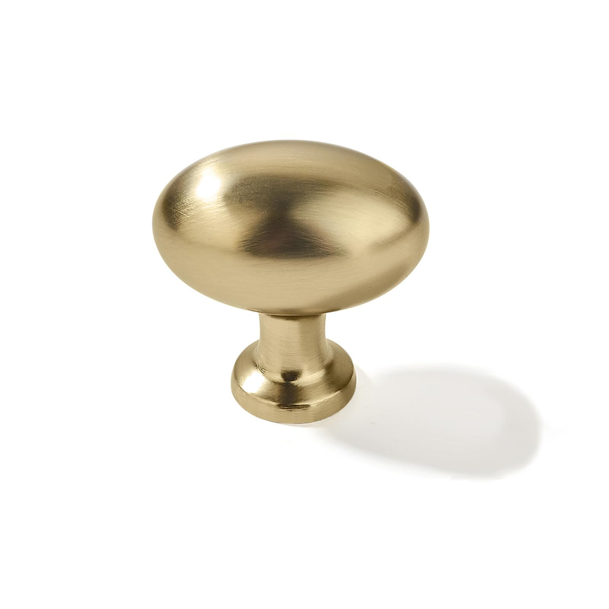 LinkMejor 5 Knob Champagne Bronze Cabinet Knobs Solid Heavy Duty Champagne Brass Bifold Closet Door Oval Knobs Cabinet Hardware for Cabinets Egg Knob Cupboard Drawe