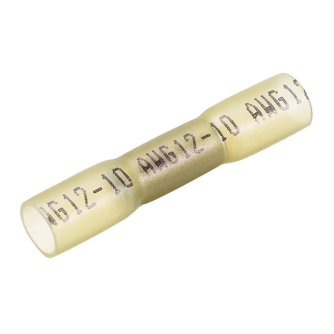 Heat Shrink Wire Connectors - Waterproof Wire Connectors Straight Wire Crimp Connectors Yellow for 12-10 AWG, 5Pcs
