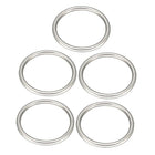 LinkMejor 5 Pcs Multi-Purpose Metal O Ring Buckle Welded 60mm x 50mm x 5mm for Hardware Bags Ring Hand DIY Accessories