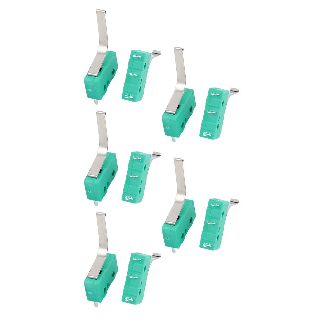 a16121600ux1048 AC250/125V 3 Amp 3 Terminal Momentary 20 mm Lever Arm Micro Switch Green KW12-91S (Pack of 10)