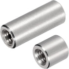 Coupling Nuts - 10mm/25mm Height M6 Metric 304 Stainless Steel Round Connector Nuts, Silver Tone, Pack of 10