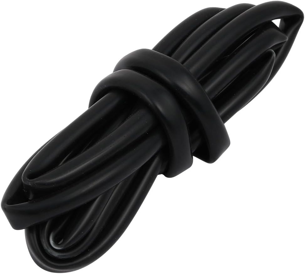 6mmx8mm Heat-Resistant Silicone Rubber Tube Hose Pipe Black 2M Long