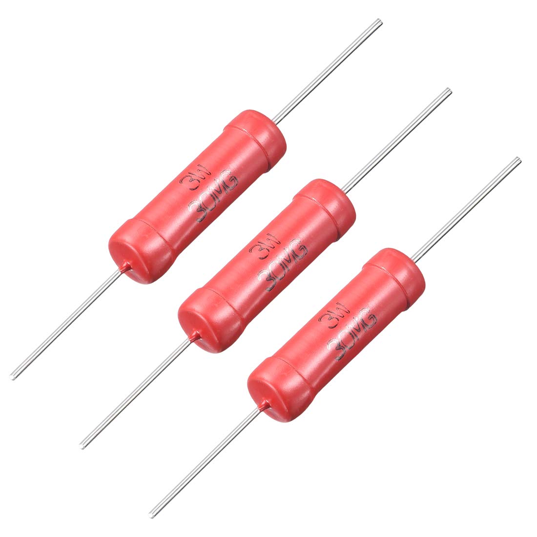 3W Power Rating 30M Ohm High Voltage Glass Glaze Film Resistor 3 Pcs