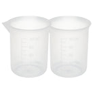 2 Pcs 100mL Plastic Science Experiment Measuring Graduated Beaker Cup 6.3cm Dia