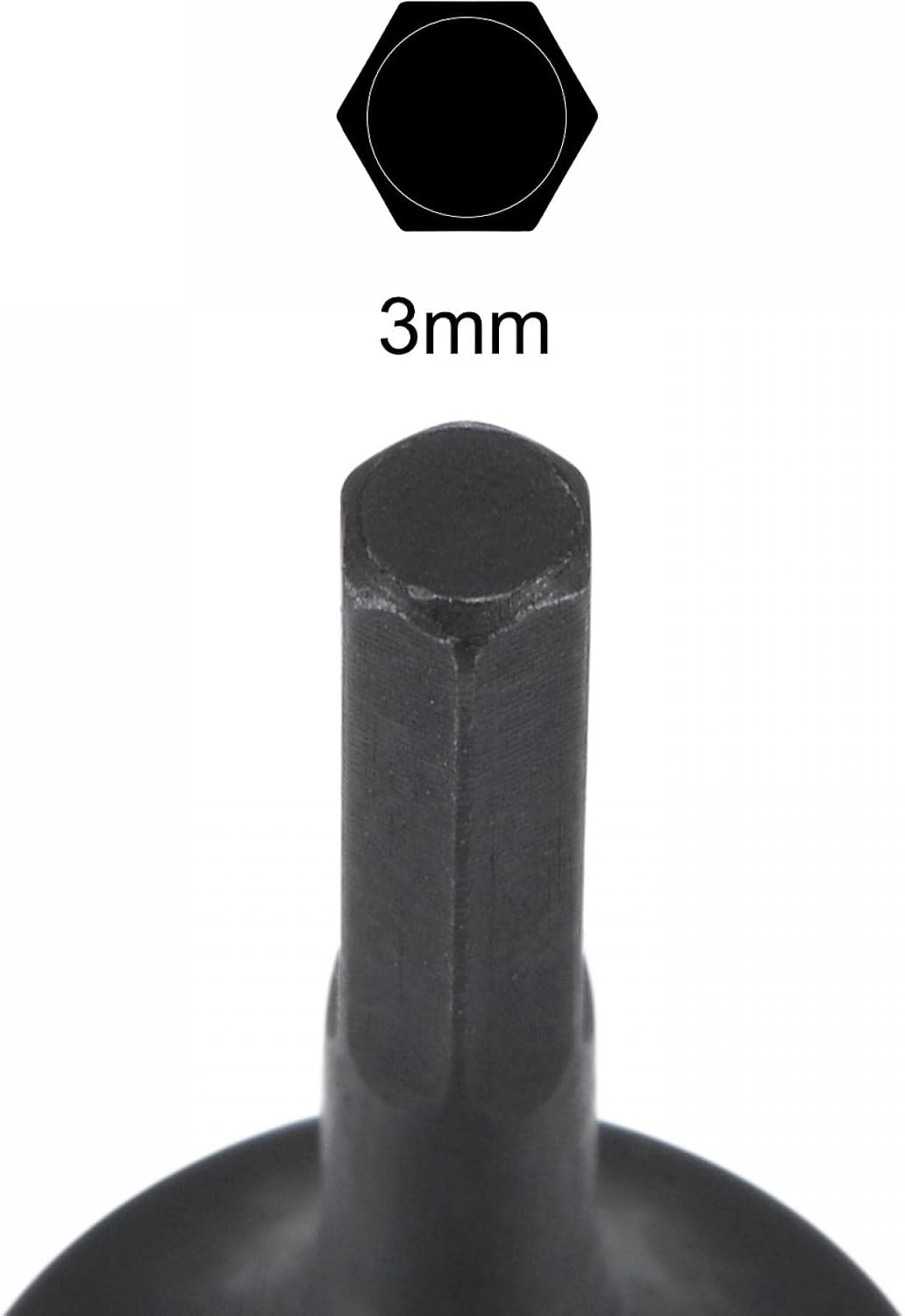 3mmインパクトヘックスビットソケット、1/4"角ドライブ35mm長さCR-MOメートリックサイズ