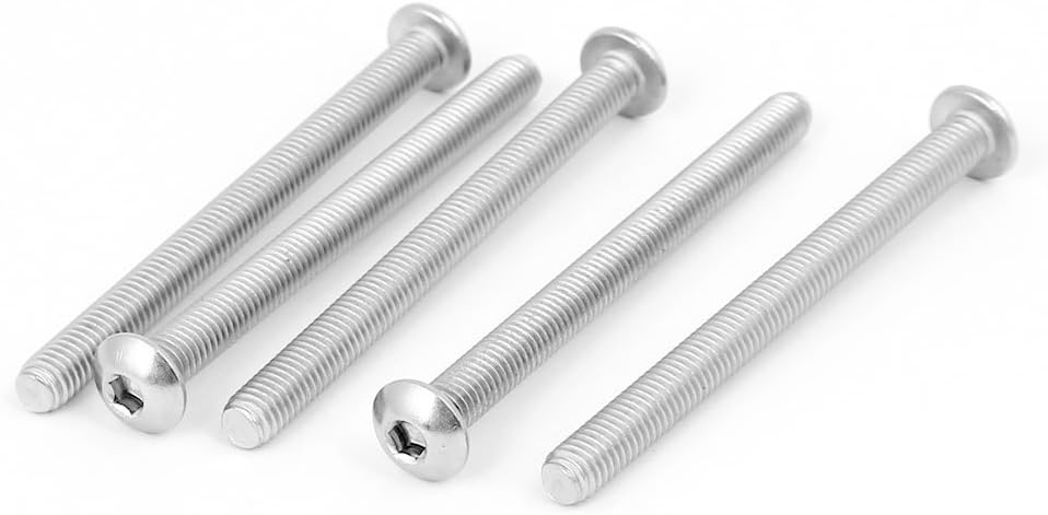 M5x60mm Thread 316 Stainless Steel Button Head Hex Socket Cap Screw Bolt 5pcs