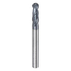 Ball Nose End Mill CNC Router Bit, 1/8" Radius 1/4" Shank Solid Carbide AlTiN Coated 2 Upcut Spiral Flutes Cutter Milling Tool, 1/4" Dia 2-1/2" Total Length