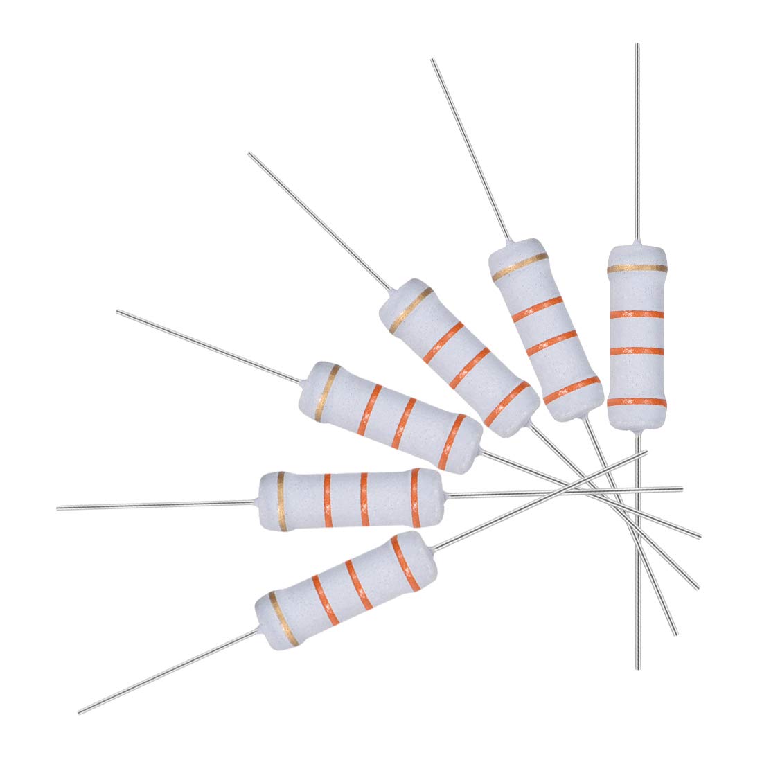 30Pcs 33K Ohm Resistor, 2W 5% Tolerance Metal Oxide Film Resistors, Axile Lead, Flame Proof for DIY Electronic Projects and Experiments