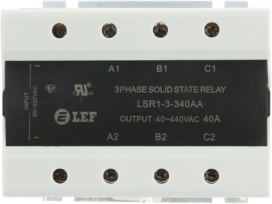 AC-AC Relay 40A 90-250VAC til 40-440VAC Termisk Lim 3 Fase Fast tilstand Relay + Køleplate