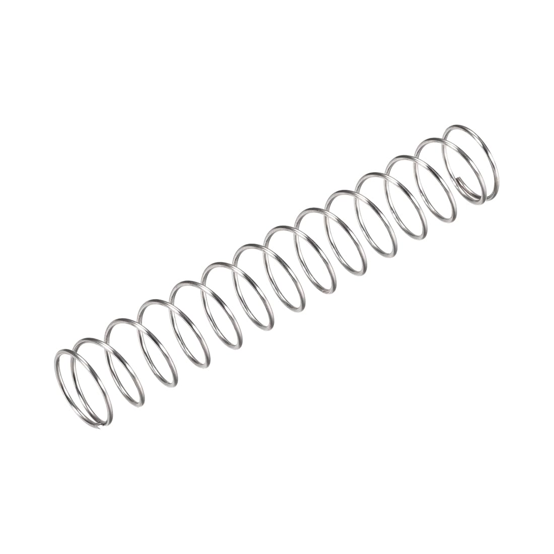 Compression Spring,304 Stainless Steel,15mm OD,1mm Wire Size,45mm Compressed Length,90mm Free Length,35N Load Capacity,Silver Tone,10pcs
