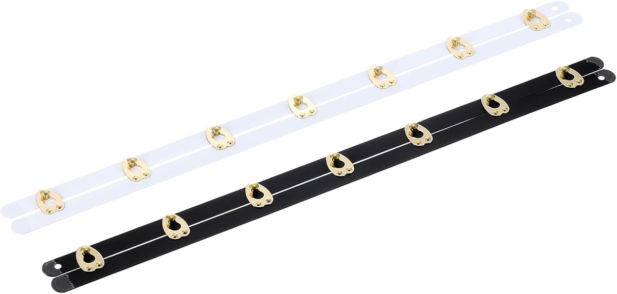 2 Set Corset Busk, 14 Inch White,Black Steel Boning Support with Gold Buttons Spring Steel Corset Busk Corset Boning for Sewing Corset Making Gown Wedding Dress