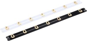 2 Set Corset Busk, 14 Inch White,Black Steel Boning Support with Gold Buttons Spring Steel Corset Busk Corset Boning for Sewing Corset Making Gown Wedding Dress