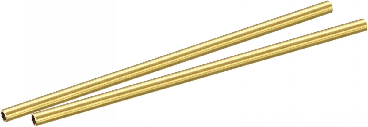 Brass Round Tube 3.5mm OD 0.5mm Wall Thickness 100mm Length Pipe Tubing 2 Pcs