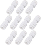 Quick Connector Push Fit Straight PE Connect Fittings 1/4" to 1/4" Tube for Water Purifier RO System, 38mm White 10Pcs
