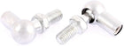 M6 Female M8 Male Thread Dia L-Shape Rod End Bearing Silver Tone 2pcs