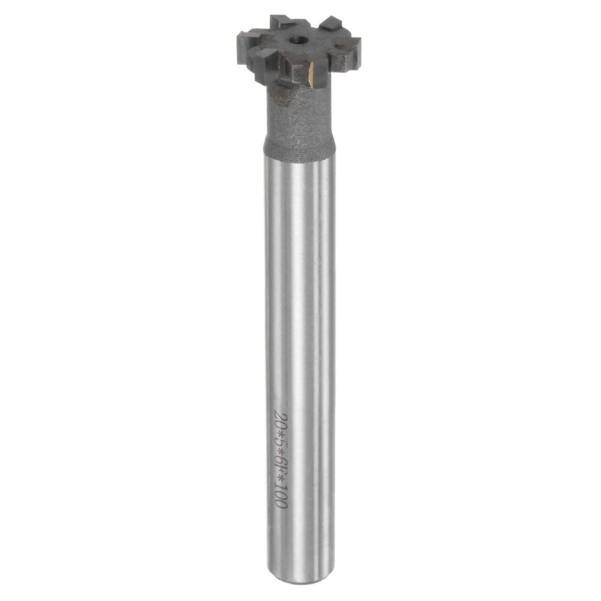T-Slot Milling Cutters, 5mm Depth 20mm Cutting Dia 12mm Shank Tungsten Carbide Tip 6 Flutes T Slot End Mill for Stainless Steel Copper Aluminum