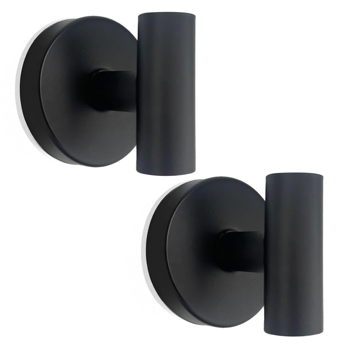 LinkMejor 2 Paires de Crochets à Supports de Suction Noirs Amovibles, Mattes, pour la Douche, en Acier Inoxydable SUS304