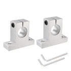 2pcs SK20 Aluminum Linear Rod Rail Shaft Support for 20mm Diameter Shaft, Linear Motion Rail Guides Mounting Bracket for CNC Machine, 3D Printer, Automation Equipment, Silver Tone