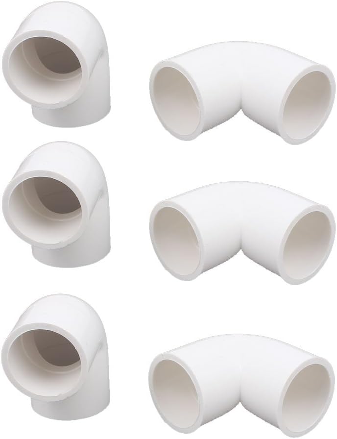 6 Pcs 25mm Dia 90 Degree Elbow Type PVC-U Pipe Connector Adapter Fitting White