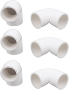 6 Pcs 25mm Dia 90 Degree Elbow Type PVC-U Pipe Connector Adapter Fitting White