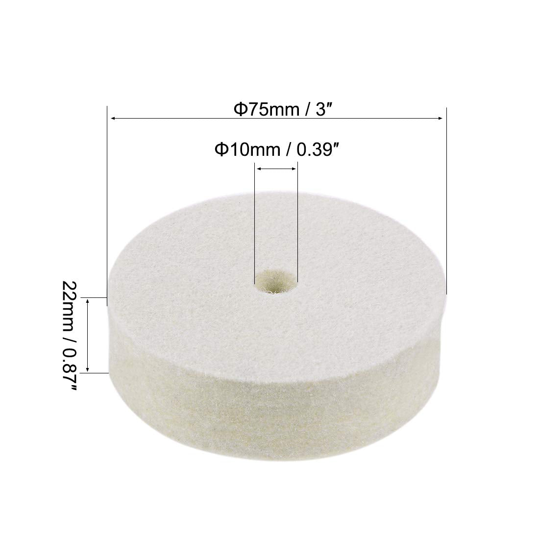 3-Inch Ge comprimeerde Wol Schuurwiel Ronde Schuur pads voor Tafelzager 2 Stks