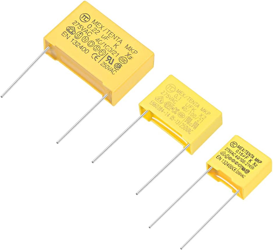 Polypropylene Safety Capacitors Assortment Kit DIP 275VAC X2 MKP 3 Value - 0.1uF 0.15uF 0.22uF 30 Pcs