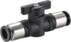 Pneumatic Ball Valve, Push to Connect Shut off Valve, 10mm Inner Diameter, for Air Flow Control, Plastic Zinc Alloy Black