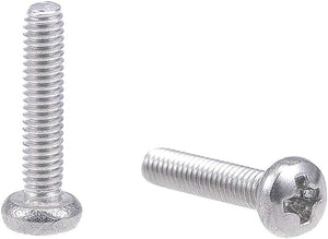 M2.5x12mm Machine Screws Pan Phillips Cross Head Screw 304 Stainless Steel Fasteners Bolts 60Pcs
