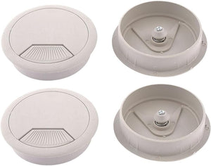 4 Pcs Hard Plastic Desk Grommet, Cable Tidy Desk Wire Grommet Cable Hole Cover for Home and Office, Fit 60mm Hole Gray