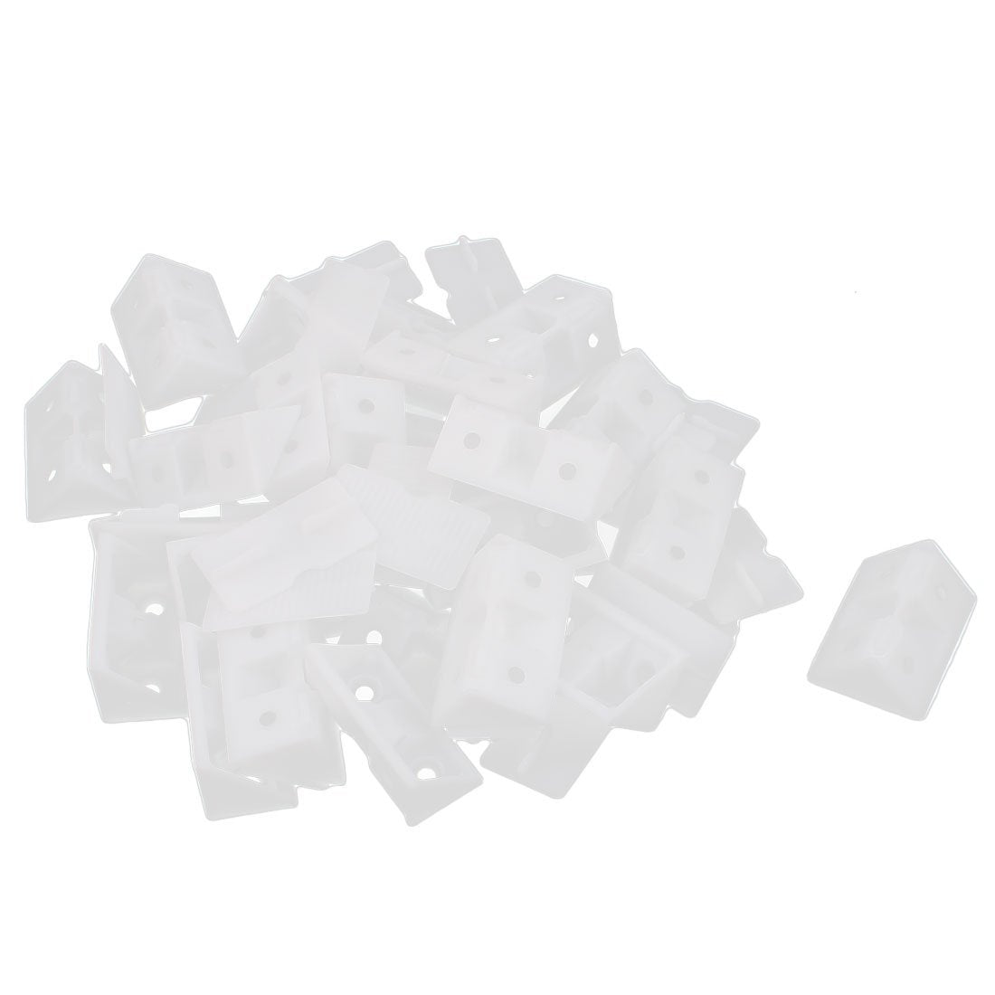 25pcs Plastic Closet Cabinet Shelf Corner Brace Brackets Support White