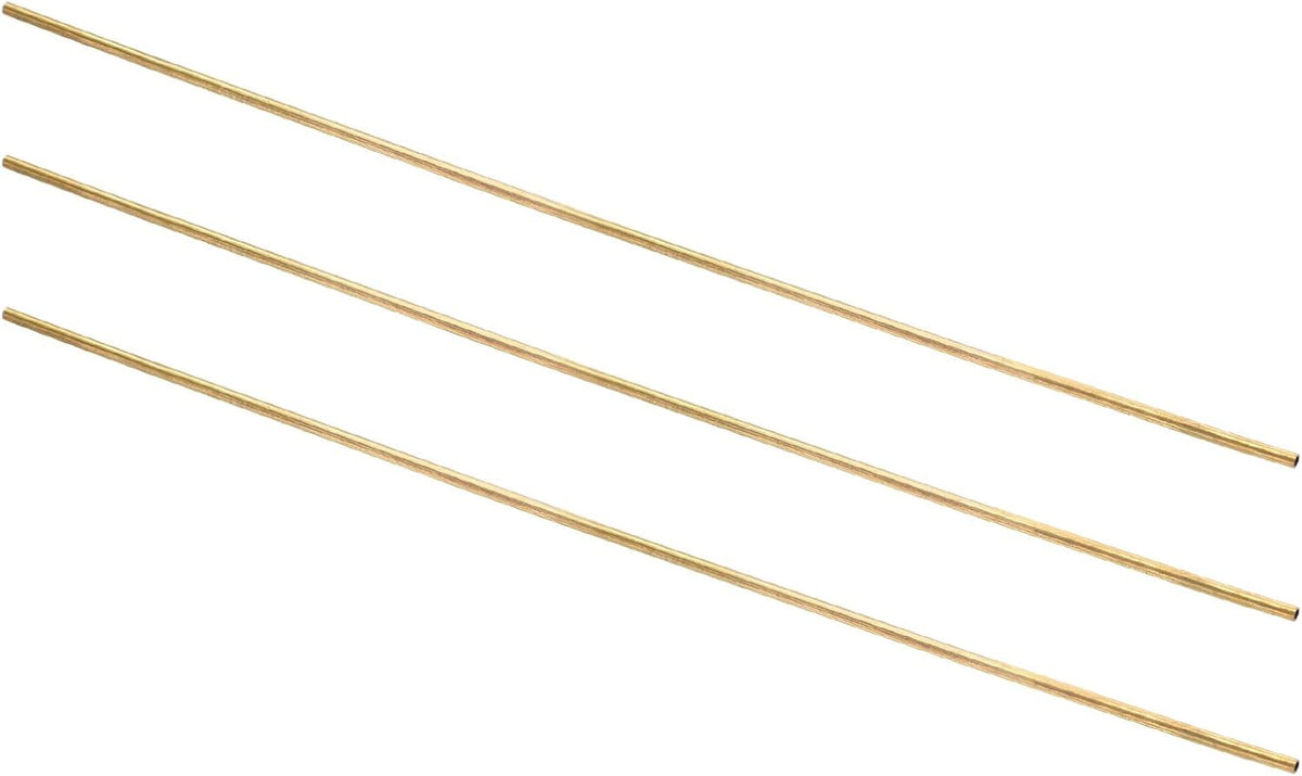 3Pcs H62 Brass Round Tube, 3mm OD 0.5mm Wall Thickness 300mm Length Seamless Precision Straight Pipe Tubing for DIY Projects Crafts Gardening Industry Precision Applications