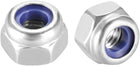 M4 x 0.7mm Nylon Insert Hex Lock Nuts, 304 Stainless Steel, Plain Finish, Pack of 10