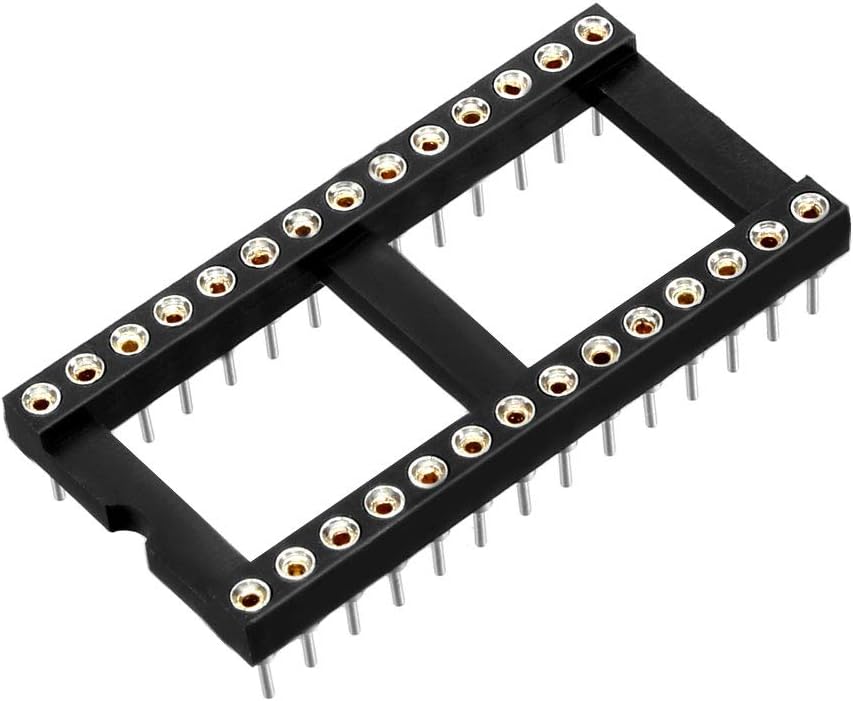 17pcs DIP IC Chip Socket Adaptor Round 28 Pin 2.54mm Pitch Dual Row 15.24mm Row Pitch