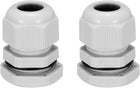 2Pcs PG16 Conector de Cabo à Prova d'Água Plástico Juntas Ajustáveis Parafuso de Bloqueio Branco para Cabo Fio Diâmetro 10mm-13mm
