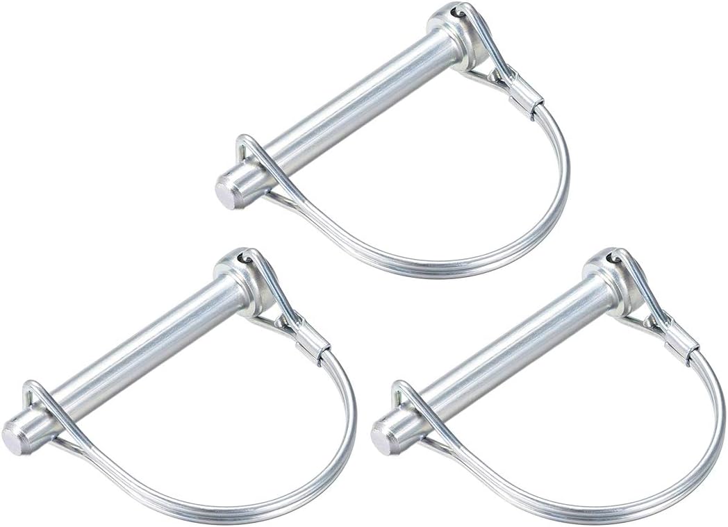 Shaft Locking Pin - 8mm x 60mm Coupler Pin for Farm Trailers Wagons Lawn Garden in Arch Round 3Pcs