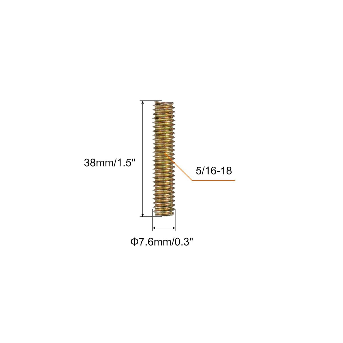 12pcs Barre Filettate Completamente 5/16x2-3/4 Viti Stud Filettate Lunghe Acciaio Carbonio per Mobili Giardino Balaustra Montaggio Assemblaggio Fermaggio Cornice Connessione Colorata zinco